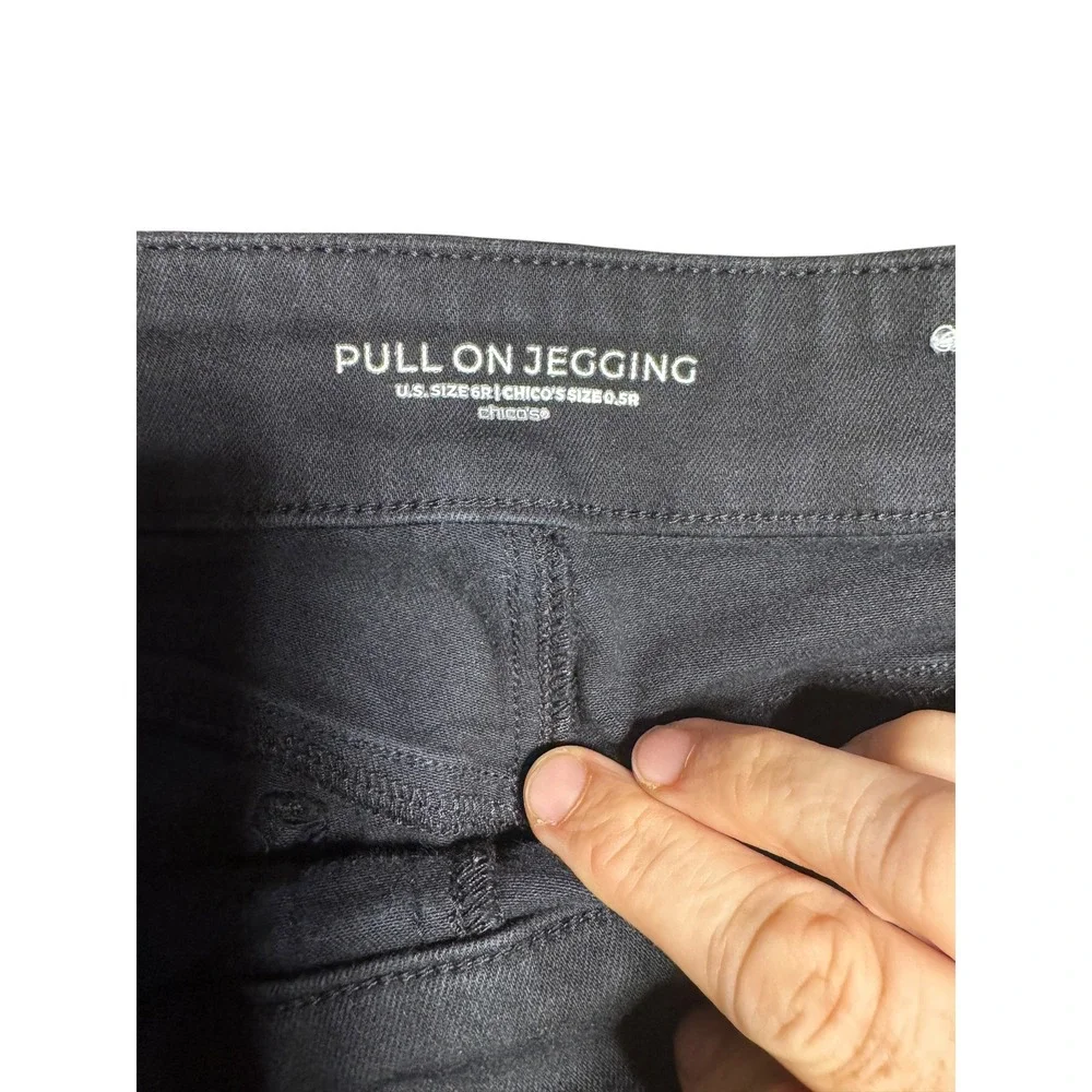 Chico's Pull On Jegging Womens 0.5R 6R Black Excellent Stretch High Rise Slim
